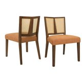 Mid-Century Rattan Dining Chair Set of 2