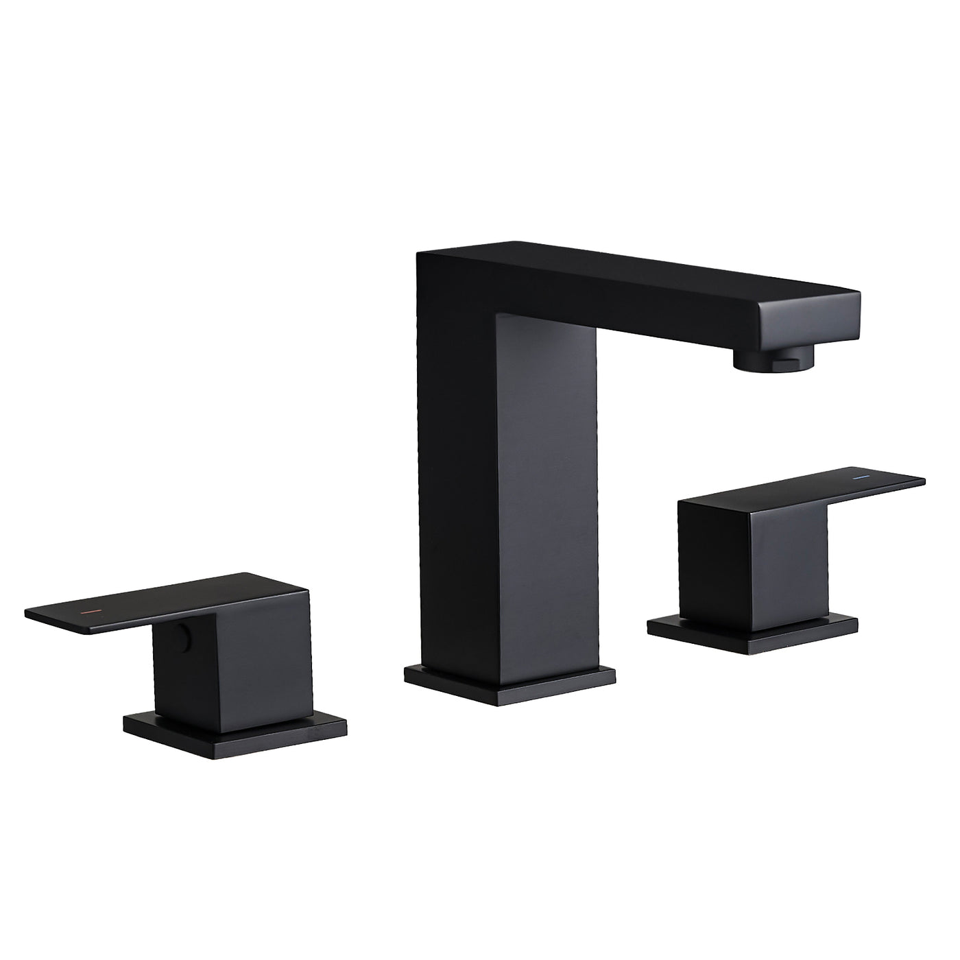 Matte Black 8" Widespread Bathroom Sink Faucet Double Lever