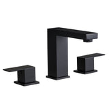 Matte Black 8" Widespread Bathroom Sink Faucet Double Lever