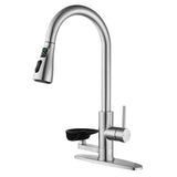 LED Kitchen Faucet Pull-Down Sprayer Brushed Nickel Stainless Steel