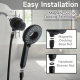 High Pressure Handheld Shower Head, 6 Spray Modes, Matte Black