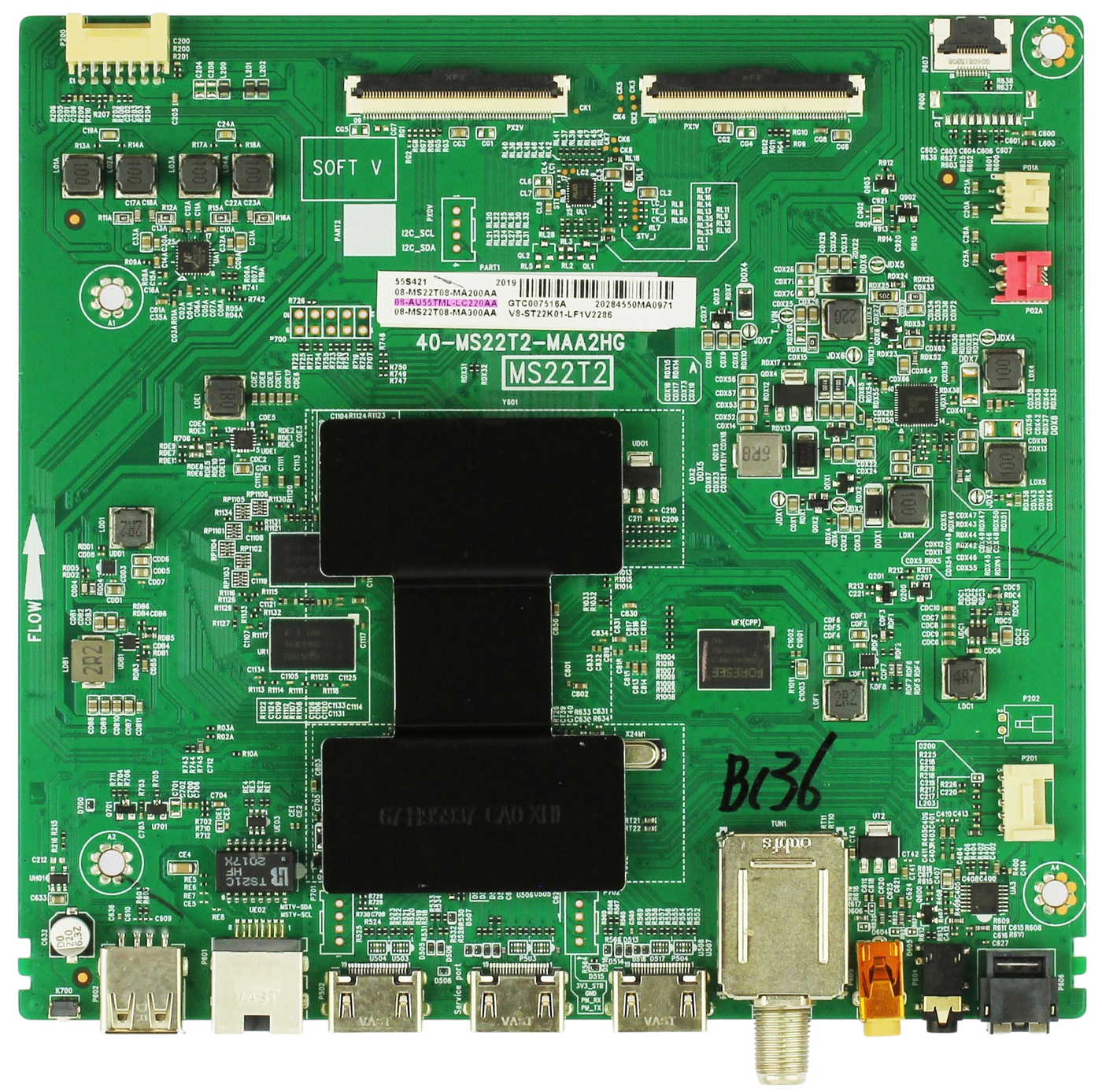 08-MS22T08-MA200AA TCL Main Board, 08-AU55TML-LC220AA, 08-MS22T08-MA300AA,