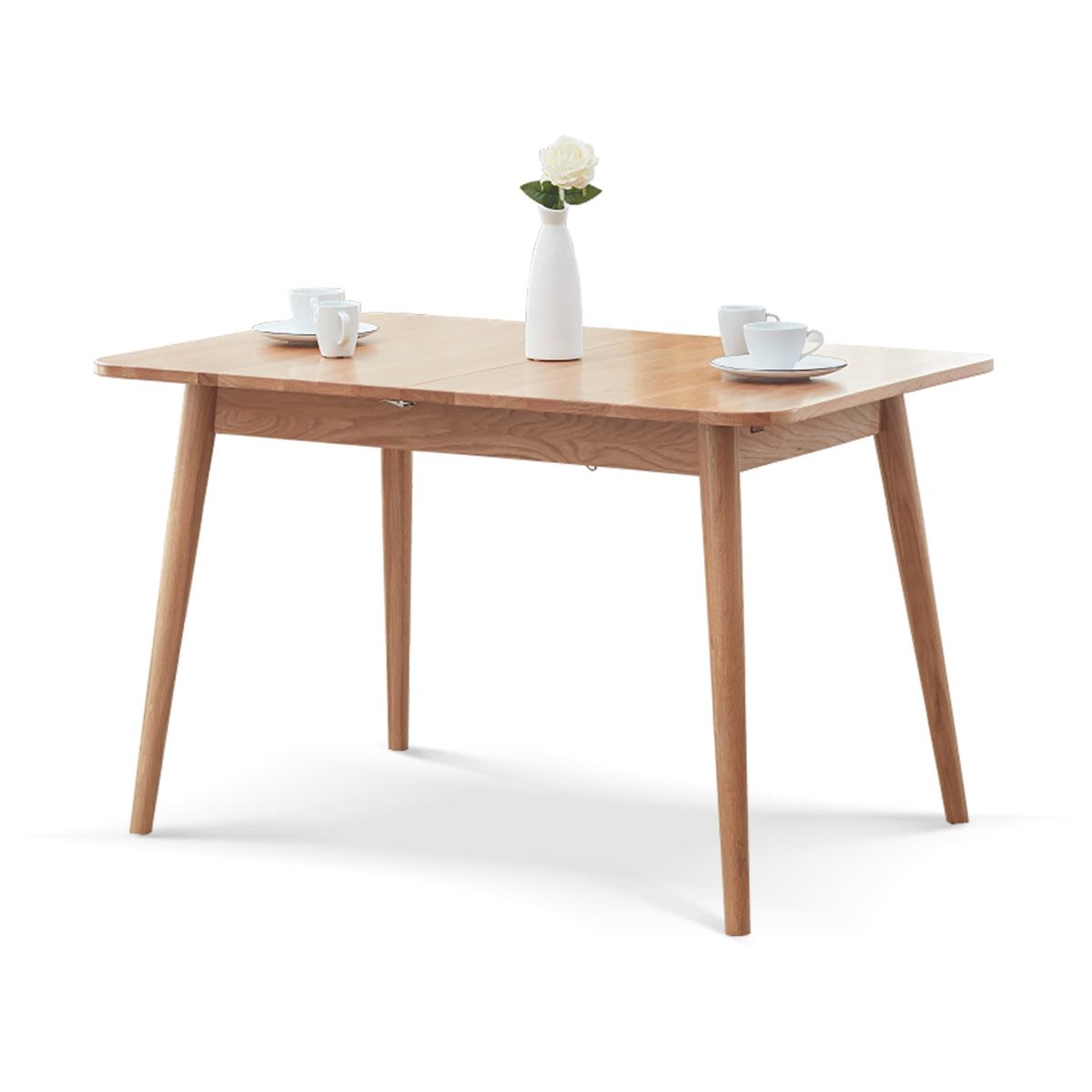 Solid Wood Dining Table Light Oak 52"