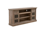 TV Stand Farmhouse Fireplace Gray MDF Roman Column LED Fits 80 In TV