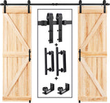 8ft Double Sliding Barn Door Track Hardware Kit with Handle