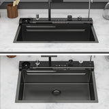 30" Gunmetal Black Kitchen Sink Waterfall Sink