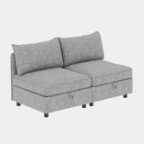 Chenille Loveseat with Storage Grey 68"