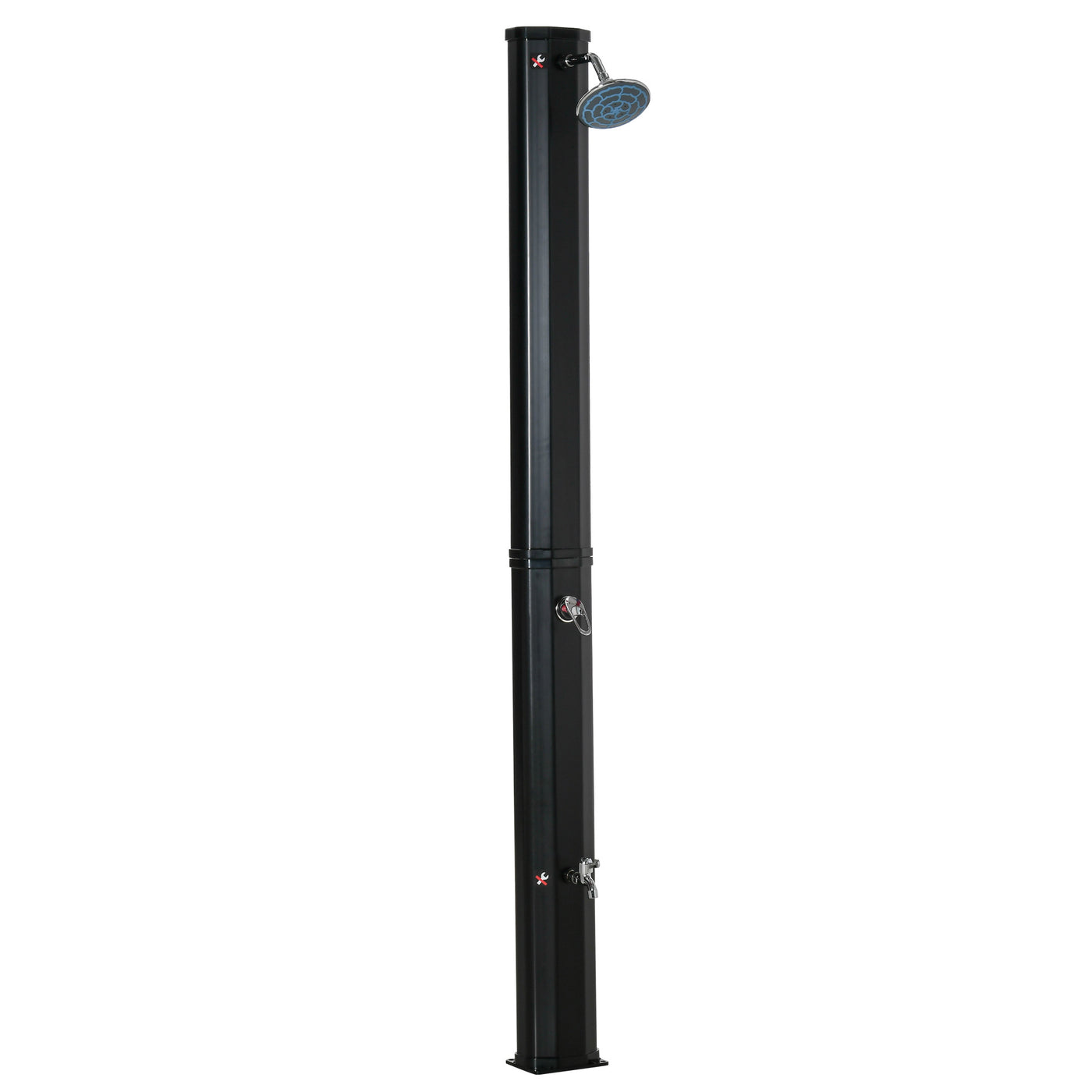 Outsunny 7ft Solar Heated Outdoor Shower with Rotating Head
