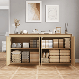 4 Door Sideboard Buffet Cabinet with Power Outlet