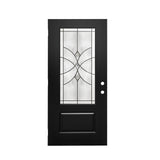 36"x80" Fiberglass Front Door, Left-Hand Inswing Exterior Door with Brickmould