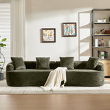 Curved Chenille Loveseat Sofa with Pillows, Deep Seat