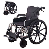 Wheelchair Manual Transport Folding Aluminum 20 In Seat 24 In Wheels Memory Foam