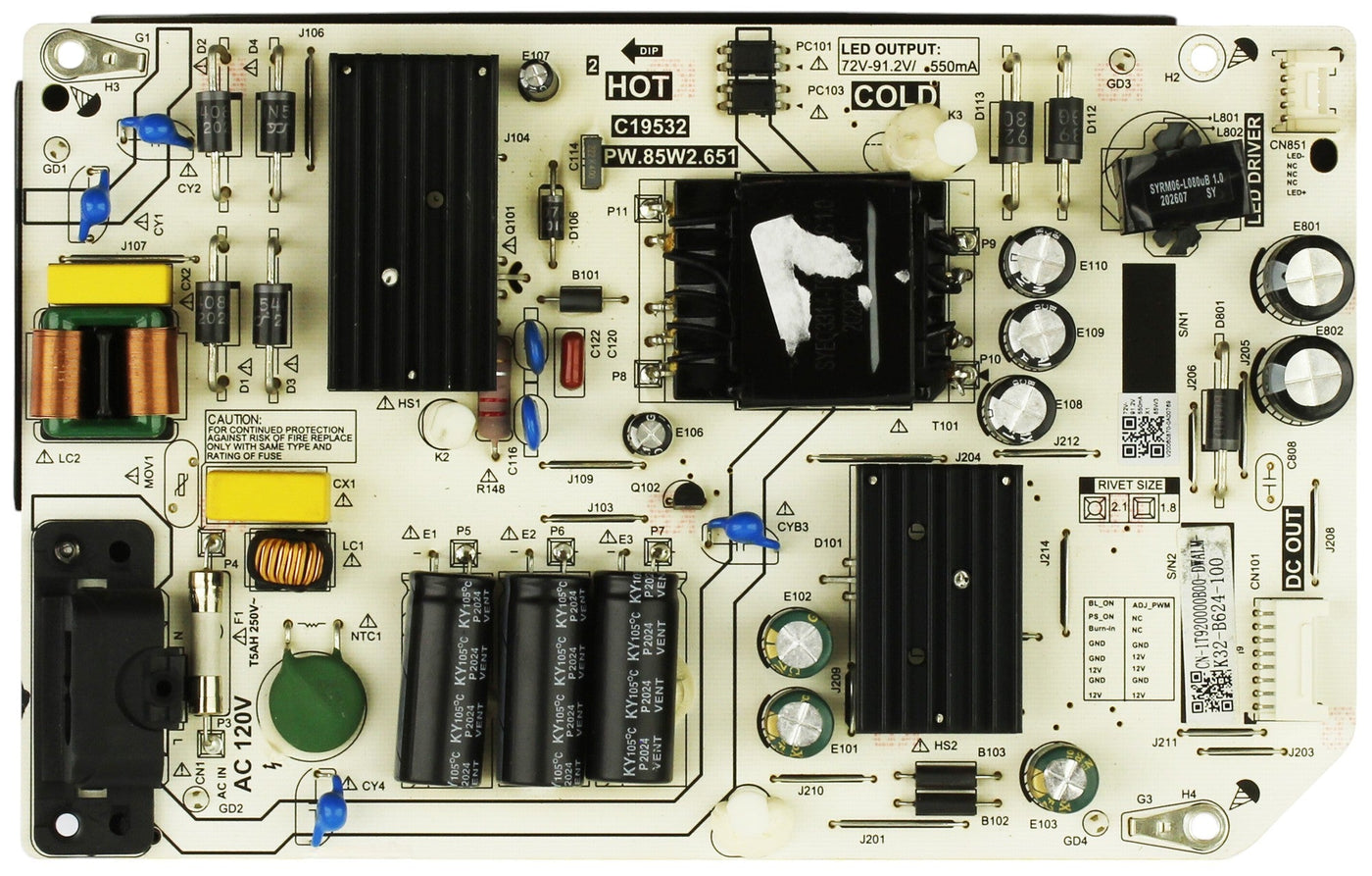 Toshiba 1T920000B00 Power Supply Board LED Driver