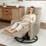 Velvet Recliner Swivel Power Brown