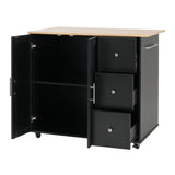 Mobile Kitchen Cart with Storage, 39.76'' Rolling Kitchen Island with 2 Doors