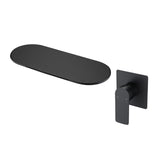 Matte Black Wall Mount Bathtub Faucet Single Handle Waterfall