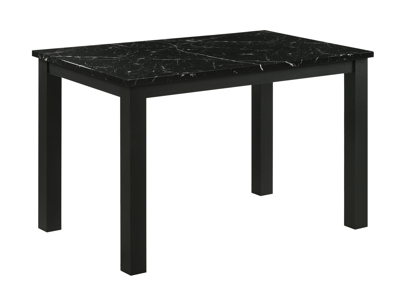 Black Faux Marble Rectangular Dining Table Modern Contemporary