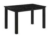 Black Faux Marble Rectangular Dining Table Modern Contemporary
