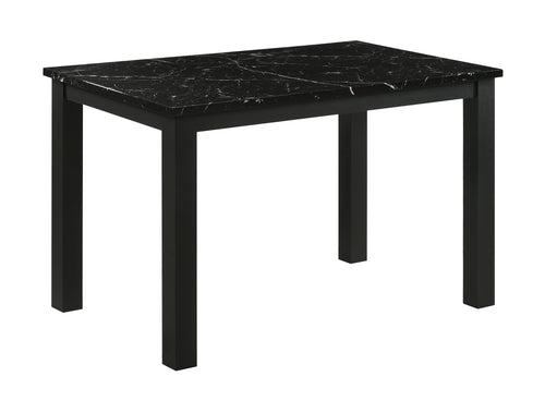 Black Faux Marble Rectangular Dining Table Modern Contemporary