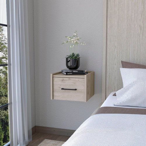 Floating Wall-Mounted Nightstand with Drawer, 13.8" Wide