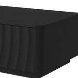Square Engineered Wood Coffee Table with Storage Black
