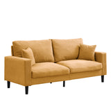 Modern Orange Corduroy Two Piece Sofa Set