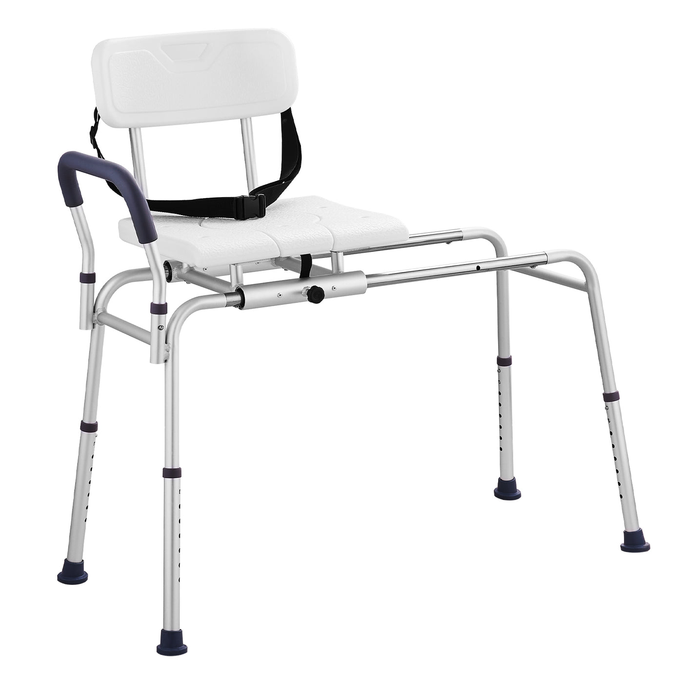 Transfer Bench Sliding Tub Shower Chair Aluminum 400 LB Reversible Backrest