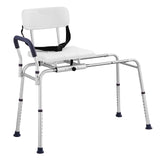 Transfer Bench Sliding Tub Shower Chair Aluminum 400 LB Reversible Backrest