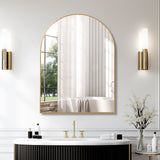 30x40 Gold Arched Bathroom Wall Mirror