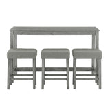 Solid Wood Bar Table Set Grey