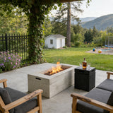 2-Piece Fire Pit Set: 41.9 in Propane Fire Pit 40,000 BTU with Lava Rocks and MGO Tank Cover