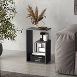 3-Tier Open Shelf Nightstand - Compact End Table - 25" High