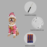 Christmas Labrador Retriever Statue, Holiday Dog Figurine in Pink Santa Outfit