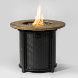 30" Propane Gas Fire Pit Table, 50000 BTU Round Steel Fire Pit