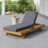 Chaise Lounge Acacia Wood Teak 79" 4 Position Adjustable