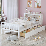 Twin Wood Platform Bed White