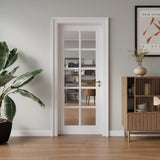 28' X 80'10-Lite Preassembled Clear Glass French Door, for Closet Pantry Bedroom Livingroom Study Office kitchen, Barn Doors-Shaker w/o Hardware