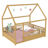 Full Pine Platform Bed Natural