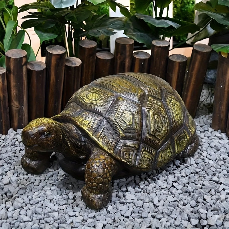 21.3' Large 3D Turtle Statue, Realistic Resin Garden Sculpture with Intricate Sh