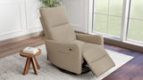Velvet Recliner Swivel Power Brown