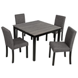 Fabric Dining Set Black/Light Gray