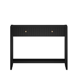 Engineered Wood Console Table with Storage Black