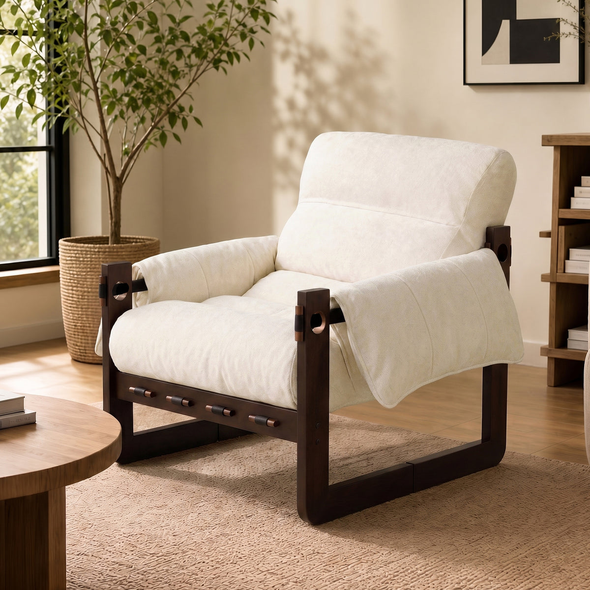 Chenille Accent Chair Beige