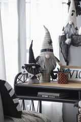 Set of 2, 6x4x20' Fabric Black Gnome with 'Boo' Banner, for Halloween Decor