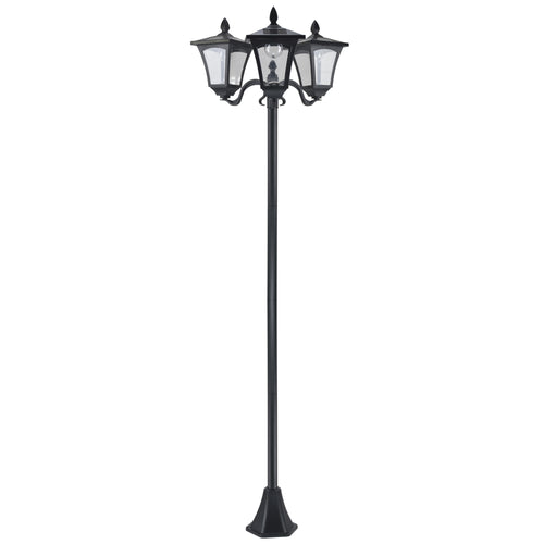72" Solar Triple-Head Lamp Post Street Light Waterproof