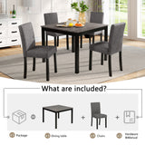 Fabric Dining Set Black/Light Gray