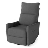Velvet Recliner Swivel Power Dark Gray
