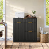 Freestanding Office File Cabinet with Built-in Tabletop Charging Station, Large