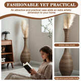 Hand-Woven PVC Rattan Floor Vase, 39.37 Inch Tall Decorative Vase