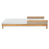 Chaise Lounge Acacia Wood Wicker Gray Cushion 4 Position 76.77in
